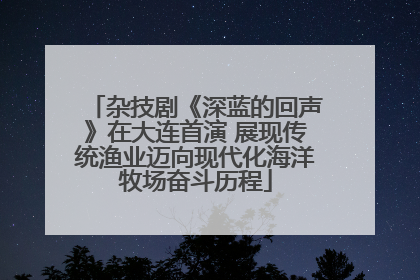 杂技剧《深蓝的回声》在大连首演 展现传统渔业迈向现代化海洋牧场奋斗历程