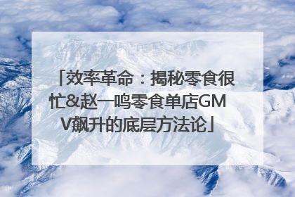 效率革命：揭秘零食很忙&赵一鸣零食单店GMV飙升的底层方法论