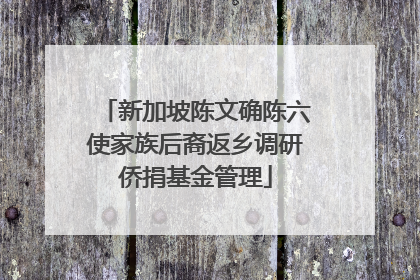 新加坡陈文确陈六使家族后裔返乡调研侨捐基金管理
