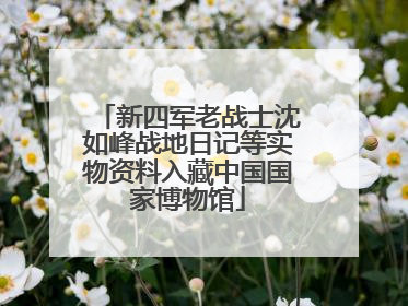 新四军老战士沈如峰战地日记等实物资料入藏中国国家博物馆
