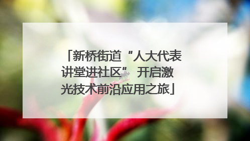 新桥街道“人大代表讲堂进社区” 开启激光技术前沿应用之旅