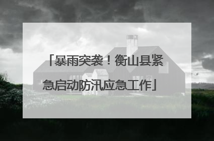 暴雨突袭！衡山县紧急启动防汛应急工作