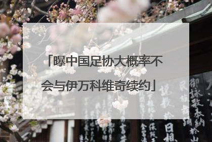 曝中国足协大概率不会与伊万科维奇续约