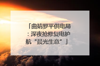 曲靖罗平供电局：深夜抢修复电护航“晨光生意”
