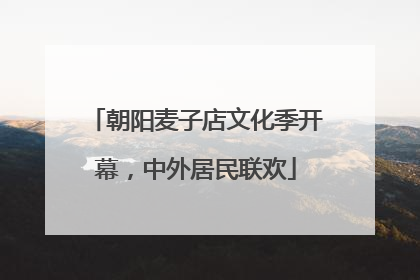 朝阳麦子店文化季开幕，中外居民联欢