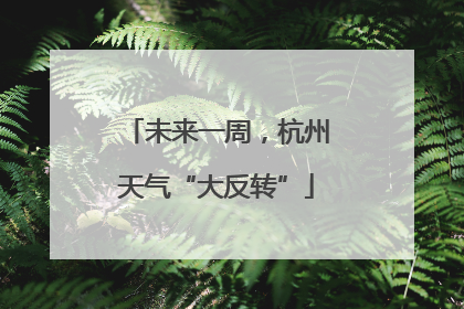 未来一周，杭州天气“大反转”