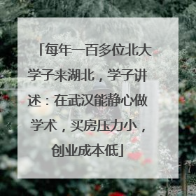 每年一百多位北大学子来湖北，学子讲述：在武汉能静心做学术，买房压力小，创业成本低
