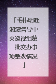 毛伟明赴湘潭督导中央巡视组第一批交办事项整改情况