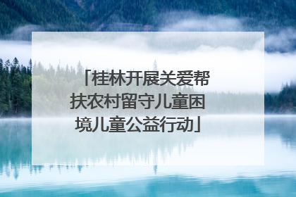 桂林开展关爱帮扶农村留守儿童困境儿童公益行动