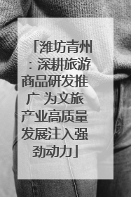 潍坊青州：深耕旅游商品研发推广 为文旅产业高质量发展注入强劲动力