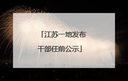 江苏一地发布干部任前公示