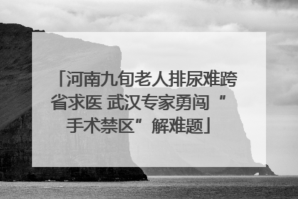河南九旬老人排尿难跨省求医 武汉专家勇闯“手术禁区”解难题