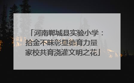 河南郸城县实验小学：拾金不昧彰显德育力量 家校共育浇灌文明之花