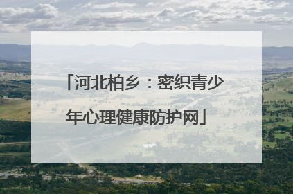 河北柏乡：密织青少年心理健康防护网