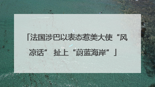 法国涉巴以表态惹美大使“风凉话” 扯上“蔚蓝海岸”