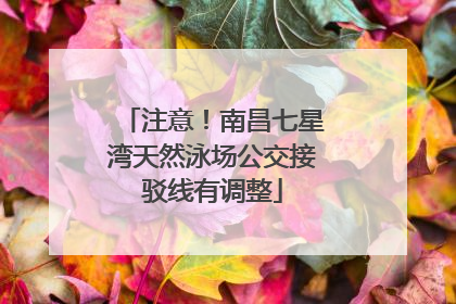 注意！南昌七星湾天然泳场公交接驳线有调整
