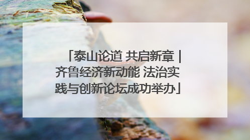 泰山论道 共启新章｜齐鲁经济新动能 法治实践与创新论坛成功举办
