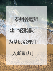 泰州姜堰组建“轻骑队”为基层治理注入新动力