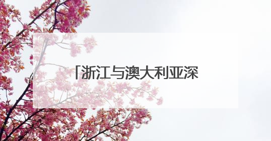 浙江与澳大利亚深化双边合作 共筑经贸对接新平台