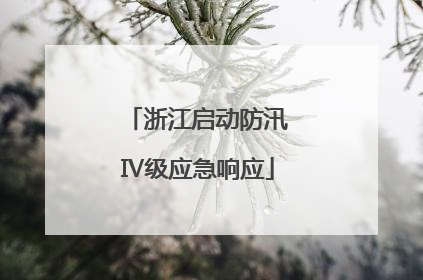浙江启动防汛Ⅳ级应急响应