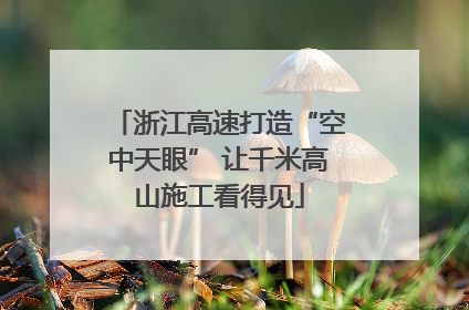 浙江高速打造“空中天眼” 让千米高山施工看得见