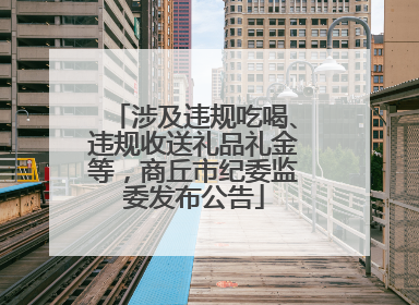 涉及违规吃喝、违规收送礼品礼金等，商丘市纪委监委发布公告