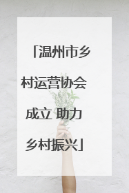 温州市乡村运营协会成立 助力乡村振兴