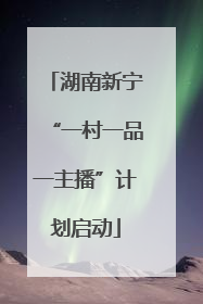湖南新宁“一村一品一主播”计划启动