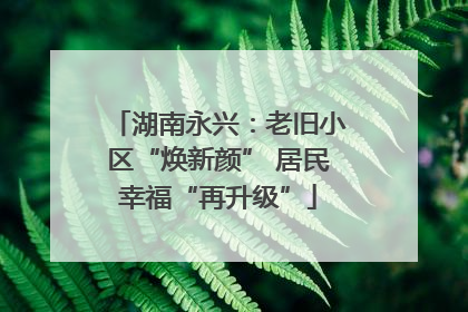 湖南永兴：老旧小区“焕新颜” 居民幸福“再升级”