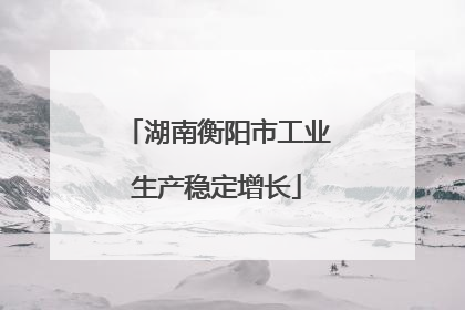 湖南衡阳市工业生产稳定增长