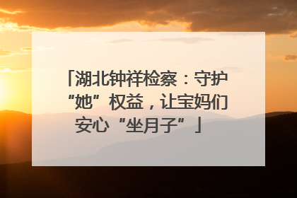 湖北钟祥检察：守护“她”权益，让宝妈们安心“坐月子”