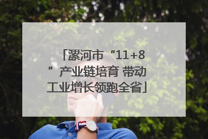 漯河市“11+8”产业链培育 带动工业增长领跑全省
