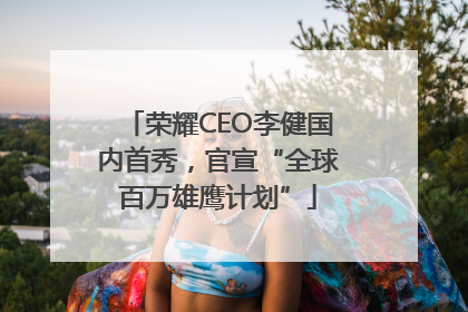 荣耀CEO李健国内首秀，官宣“全球百万雄鹰计划”