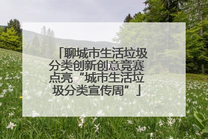 聊城市生活垃圾分类创新创意竞赛点亮“城市生活垃圾分类宣传周”