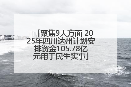 聚焦9大方面 2025年四川达州计划安排资金105.78亿元用于民生实事