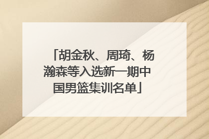 胡金秋、周琦、杨瀚森等入选新一期中国男篮集训名单
