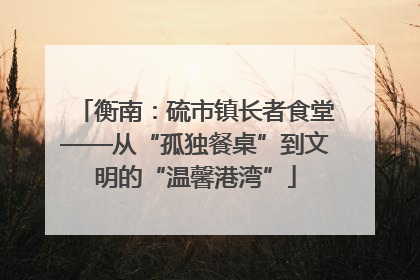 衡南：硫市镇长者食堂——从“孤独餐桌”到文明的“温馨港湾”