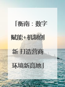 衡南：数字赋能+机制创新 打造营商环境新高地