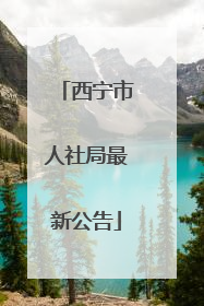 西宁市人社局最新公告