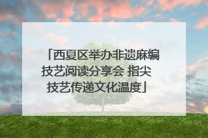 西夏区举办非遗麻编技艺阅读分享会 指尖技艺传递文化温度
