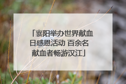 襄阳举办世界献血日感恩活动 百余名献血者畅游汉江