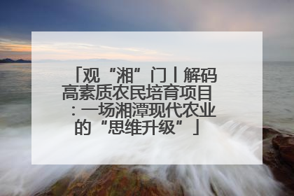 观“湘”门丨解码高素质农民培育项目：一场湘潭现代农业的“思维升级”