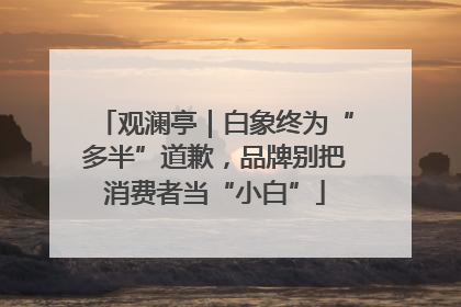 观澜亭｜白象终为“多半”道歉，品牌别把消费者当“小白”