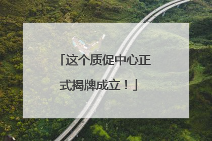 这个质促中心正式揭牌成立！