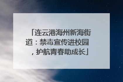 连云港海州新海街道：禁毒宣传进校园，护航青春助成长