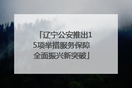 辽宁公安推出15项举措服务保障全面振兴新突破