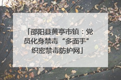 邵阳县黄亭市镇：党员化身禁毒“多面手” 织密禁毒防护网