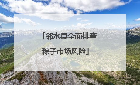 邻水县全面排查粽子市场风险