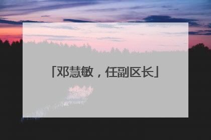 邓慧敏，任副区长