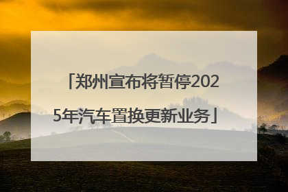 郑州宣布将暂停2025年汽车置换更新业务